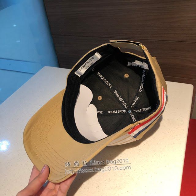 Thom Browne男女同款帽子 湯姆布朗尼黑白拼色復古格紋刺繡棒球帽鴨舌帽  mm1482